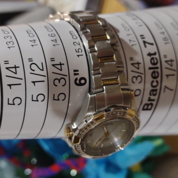 Citizen Eco-Drive silver with gold and rhinestone accents - Picture 16 of 16